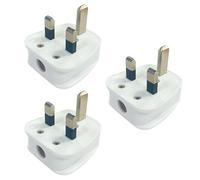 STATUS 13A 3 Pin Plug UK | White 13amp Electrical Plugs | Pack of 3 | 13APLUG3PK5