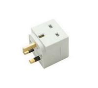 Status 13A 3 Way Fused Mains Adaptor, White