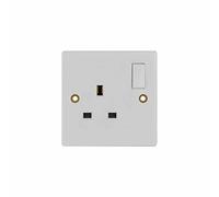Status Switched Wall Socket UK, Single Gang, White Plastic, 13A, 250V~50-60Hz, Pack of 3, S1G13AWS8
