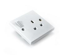 Status 13A Single Gang Switched Wall Socket, 250V UK Plug Socket Faceplate, White, S1G13AWS8