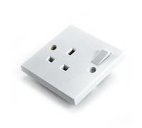 Status 13A Single Gang Switched Wall Socket, 250V UK Plug Socket, White Plastic Faceplate, S1G13AWS3