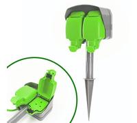 STATUS 15m Extension Lead, Dual Socket, Green Outdoor Extension Lead, Waterproof, 13 Amp, IP54 Rated, Ideal for Lawn, Garden, Power Tools, DIY Use (2W15M13AIP54SS4)