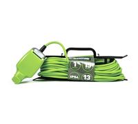 STATUS 1 Socket Extension Lead, 15m Green Waterproof Extension Cable, 13 amp Weatherproof Socket, 1W15M13AIP54HFS6