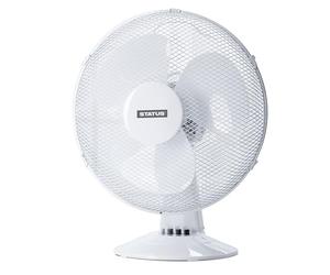 Status 16 inch Oscillating portable Desk Fan | 3 Speed Adjustable Angle Fan | White | S16DESKFAN1PKB
