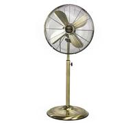 Status 16 Inch Standing Fan, Oscillating, 3 Speed, Adjustable Height, Antique Brass, Portable, Quiet Operation, For Living Room Bedroom (S16ASTANDFAN1PKB)