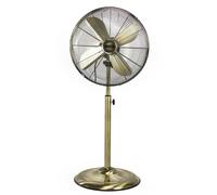 Status 16 Inch Standing Fan, Oscillating, 3 Speed, Adjustable Height, Antique Brass, Portable, Quiet Operation, For Living Room Bedroom (S16ASTANDFAN