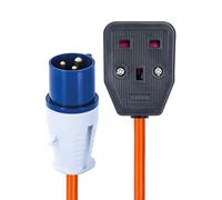 Status 16A Site Plug to 1 Way UK Socket, 20cm Adaptor Cable Perfect for Camping Caravan, Motorhome, Campervan, IP44, Weatherproof, 16APTUK1SCK1PK10