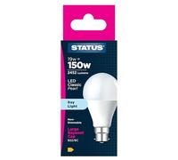 Status 19w = 150w = 2452 lumens LED - A65 GLS - B22 - PA -Pearl - Day Light - 1 pk Box - in White CDU