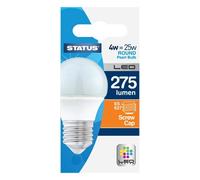Status 2.5w = 25w = 250 lumens LED - Round - E27 - PA - Pearl - Warm White - 1 pk Box - in White CDU