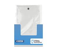 STATUS 2 Gang Blank White Switch Blanking Plate, Double Back-Box Cover for Redundant Sockets in Home or Office, Screw Fixing, White (SDBPB22)