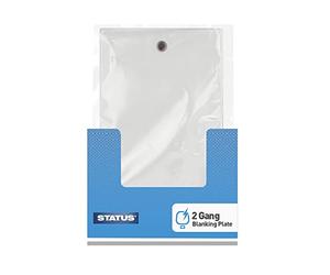 STATUS 2 Gang Blank White Switch Blanking Plate, Double Back-Box Cover for Redundant Sockets in Home or Office, Screw Fixing, White (SDBPB22)
