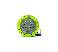 STATUS 2 Socket 5 Metre Extension Cable Reel with Thermal Cut Out, Green