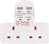 STATUS 2 Way Socket | 2 USB Port Cable Free Socket | S2W2USBCFS12