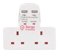 STATUS 2 Way Socket | 2 USB Port Cable Free Socket | S2W2USBCFS12