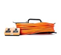 Status 2 way - Heavy Duty - Extension Socket - 25 Mtr Orange Lead - Orange Plug - on H Frame