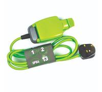 STATUS 1 Socket Extension Lead | 2m Green Waterproof Extension Cable |13 amp Weatherproof Extension Socket | 1W2M13AIP54S6