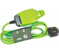 STATUS 1 Socket Extension Lead | 2m Green Waterproof Extension Cable |13 amp Weatherproof Extension Socket | 1W2M13AIP54S6