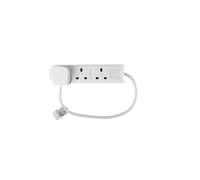 STATUS 3 Socket Extension Lead, 0.5m Compact Cable 13A Power Strip for Desks and TV Units, White (3WS0.5M20)