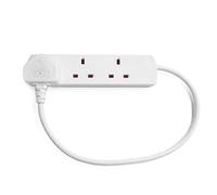 STATUS 3 Socket Extension Lead, 0.5m Compact Cable 13A Power Strip for Desks and TV Units, White (3WS0.5M20)