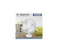 STATUS 3 Speed Oscillating Desk Fan - 16in. [S16DESKFAN1PKB]