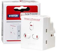 STATUS 3 Way Multi Plug Adapter | UK 3 Pin Multi Plug Adaptor | Individually Switched Fuse | S3WASPSCX2