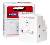 STATUS 3 Way Multi Plug Adapter | UK 3 Pin Multi Plug Adaptor | Individually Switched Fuse | S3WASPSCX2