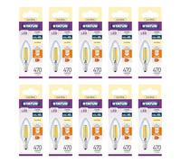 Status 4.5w = 40w = 470 lumens Filament LED - Candle - SES - Clear - Cool White - 1 pk Box - in White CDU