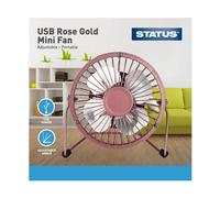 Status 4" Portable USB Mini Fan - Rose Gold