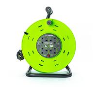 STATUS 4 Socket Cable Reel, 50m, Green, 13 Amp, Thermal Cut Out, Heavy Duty, Outdoor Extension Lead, Ideal for Garden, Workshop, DIY, Power Tools (S50M13ACRX1)