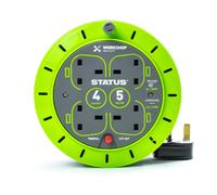 STATUS 4 Socket Cable Reel, 5m, Green, 13 Amp, The