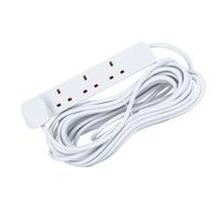 STATUS 4 Socket Extension Lead, 10m Cable 13A Power Strip for Home, Office or School, White (4WS10MCP10)