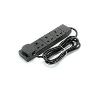 STATUS 4 Socket Extension Lead, 2m Black 13A Power Strip for Home or Office Use (S4W2MBL1PK4)