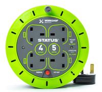 Status 4 Sockets 5M Cable Reel With Thermal Cut Out Heavy-Duty 13 Amp 240 V