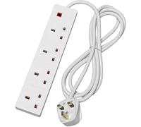 STATUS Multi Plug 4 Socket Extension Cable, 1m Extension Lead, 4WS1M20