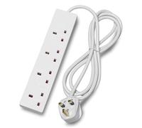 STATUS Multi Plug 4 Socket Extension Cable, 1m Extension Lead, 4WS1M20