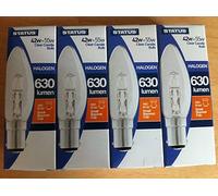 Status 42w 55w Watt SBC Small Push In B15 Clear Halogen Saver Candle Light Bulb x 4