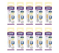 Status 4w = 40w = 470 lumens Filament LED - Candle - ES - Clear - Cool White - 1 pk Box - in White CDU