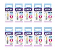 Status 4w = 40w = 470 lumens - Filament LED - Round - BC - Clear - Day Light - 1 pk Box - in White CDU