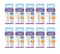 Status 4w = 40w = 470 lumens - Filament LED - Round - SES- Clear - Day Light - 1 pk Box - in White CDU