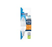 Status 5.5w = 40w = 470 lumens Dimmable LED - Candle - E14 - PA - Pearl - Warm White - 1 pk box - in White CDU