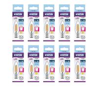 Status 5.5w = 60w = 806 lumens - Filament LED - Candle - BC - Clear - Day Light - 1 pk Box - in White CDU