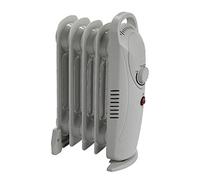 STATUS 5 Fin Oil Filled Radiator, 500W Portable Electric Heater with Adjustable Thermostat, Overheat & Tip-Over Safety, Carry Handle for Home, Bedroom, Office, Caravan, White (OFH5-500W1PKB)