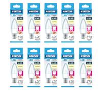 Status 5w = 40w = 470 lumens LED - Candle - B22 - PA - Pearl - Cool White - 1 pk Box - in White CDU