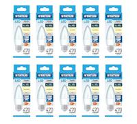 Status 5w = 40w = 470 lumens LED - Candle - E27 - PA - Pearl - Cool White - 1 pk Box - in White CDU
