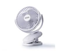 Status 6 Inch 2-in-1 USB Rechargeable Cordless Clip-On Desk Fan - White