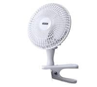 Status 6 Inch Clip-On Fan, Portable Mini Desk Cooling Fan, White