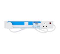 STATUS 6 Socket Extension Lead, 2m Multi-Plug Power Strip for Home, Office or Gaming Set-ups, White (S6W2MS12)