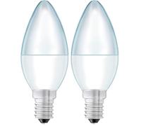 Status 8watt Candle LED SES E14 Small Screw Cap Opal Warm White Equivalent to 60watt Dimmable (Pack of 2)