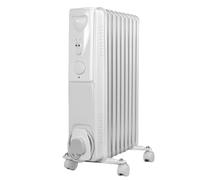 STATUS 9-Fin Oil-Filled Radiator 2000W, White | 3 Heat Settings with Adjustable Thermostat, Overheat and Tip-Over Protection, OFH9-20001PKB