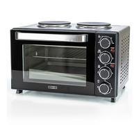 STATUS Amarillo Mini Oven, 25L Black Countertop Cooker with Grill Function and Dual Hotplates, 1400W Compact Electric Oven with 60-Minute Timer, (AMARILLO1PKB)